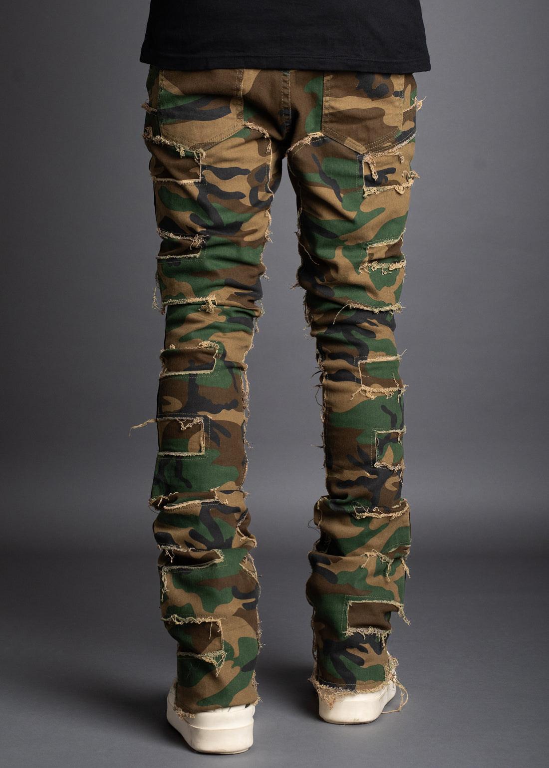 Camo Distressed Denim